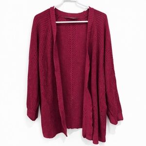 Members mark pink Red Chenille Knit Cardigan Sweater